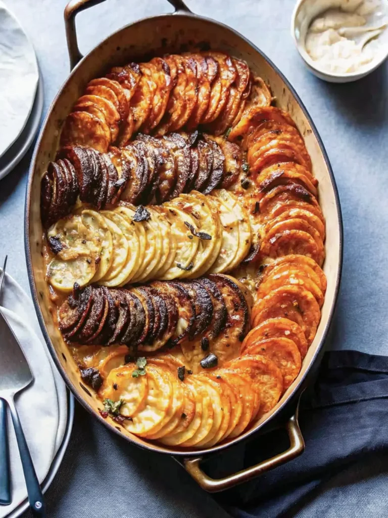 Cheesy Root Vegetable Gratin