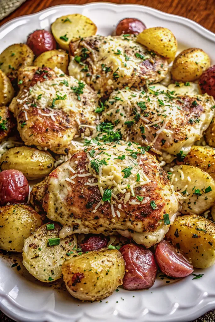 The Best Slow Cooker Parmesan Garlic Chicken and Potatoes 1 Slow Cooker Parmesan Garlic Chicken