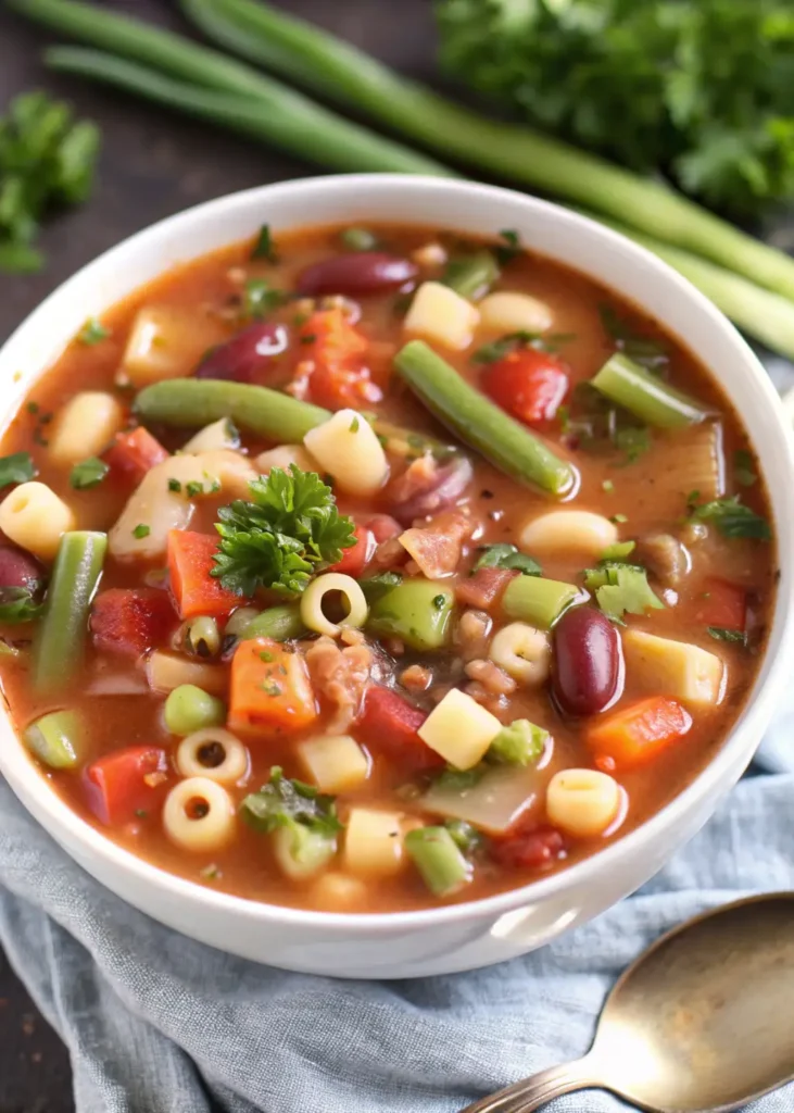 Hearty Slow Cooker Minestrone Soup (Easy One-Pot Vegetarian Recipe) 1 Slow Cooker Minestrone Soup