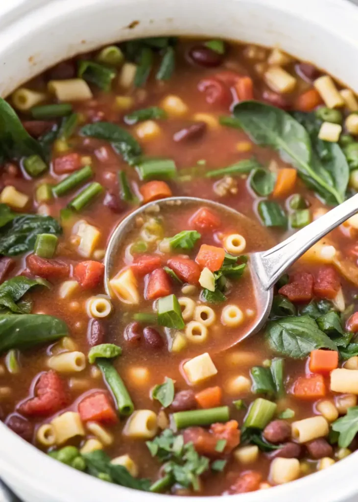 Hearty Slow Cooker Minestrone Soup (Easy One-Pot Vegetarian Recipe) 2 3 34