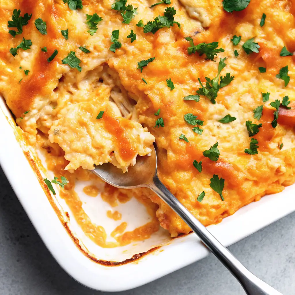 Buffalo Chicken Cauliflower Casserole