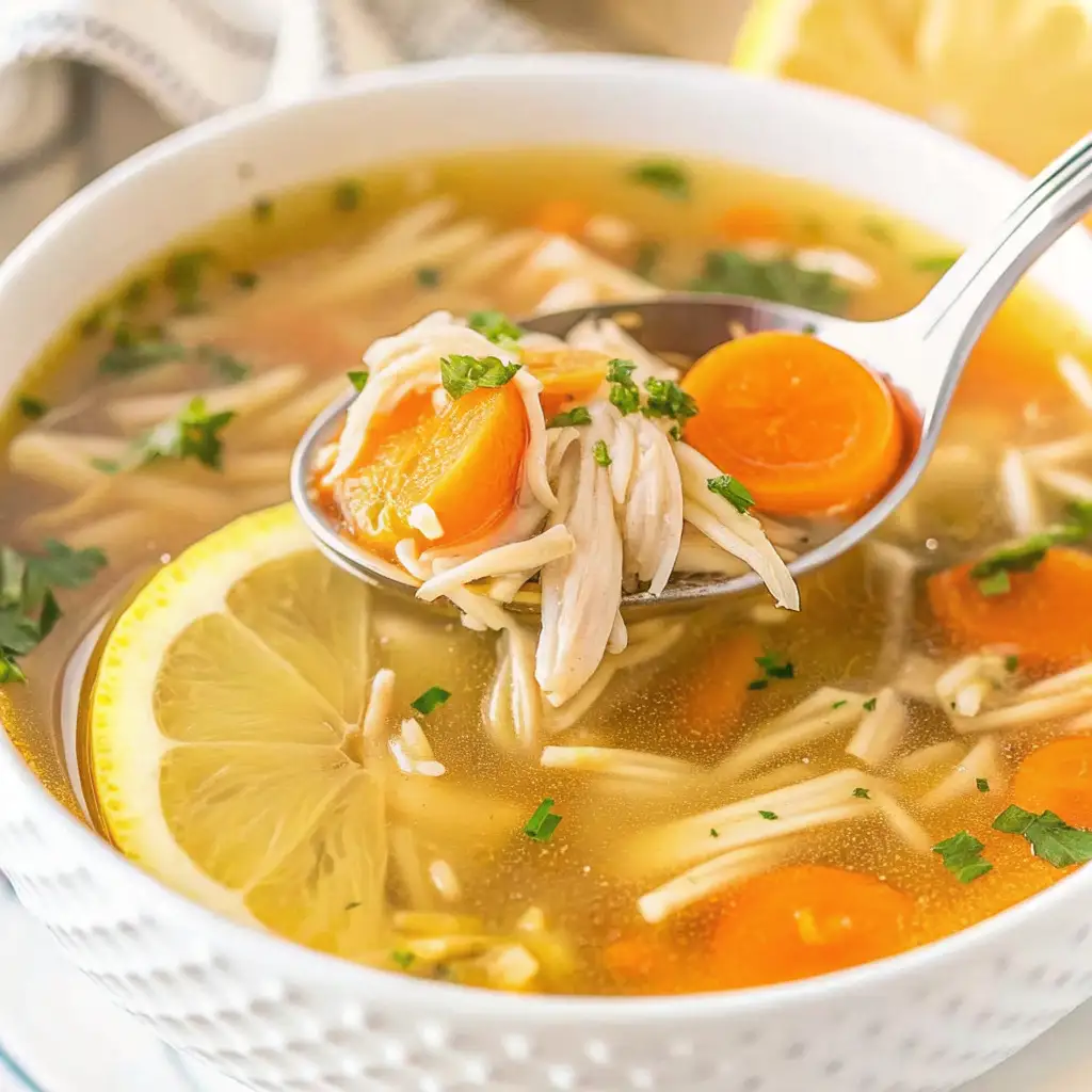 Lemon Chicken Orzo Soup