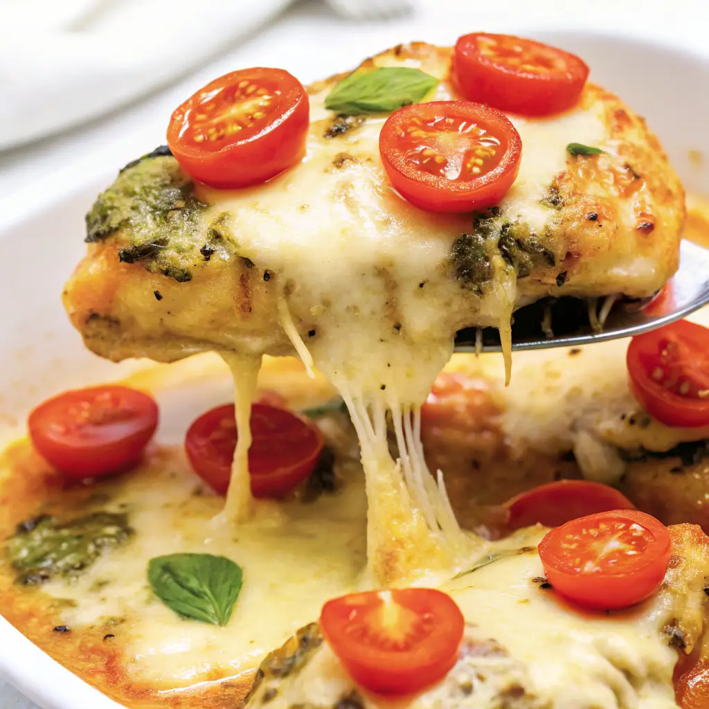 Baked Pesto Mozzarella Chicken