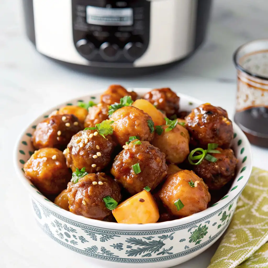 Crock Pot Hawaiian Meatballs