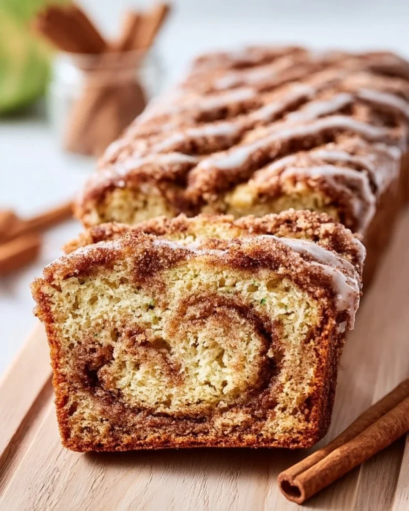 Moist cinnamon swirl zucchini bread fresh out of the oven