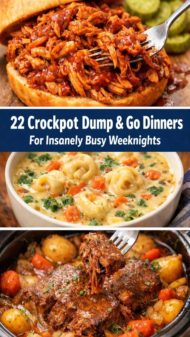 22 Crockpot Dump and Go Dinners for Busy Weeknights
