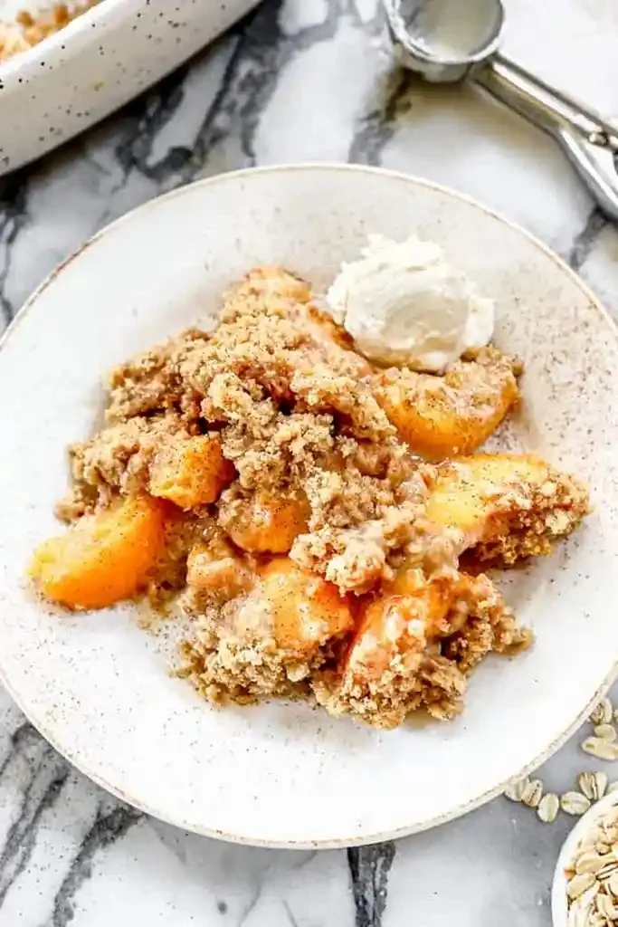 Homemade Peach Crisp with Oat Crumble
